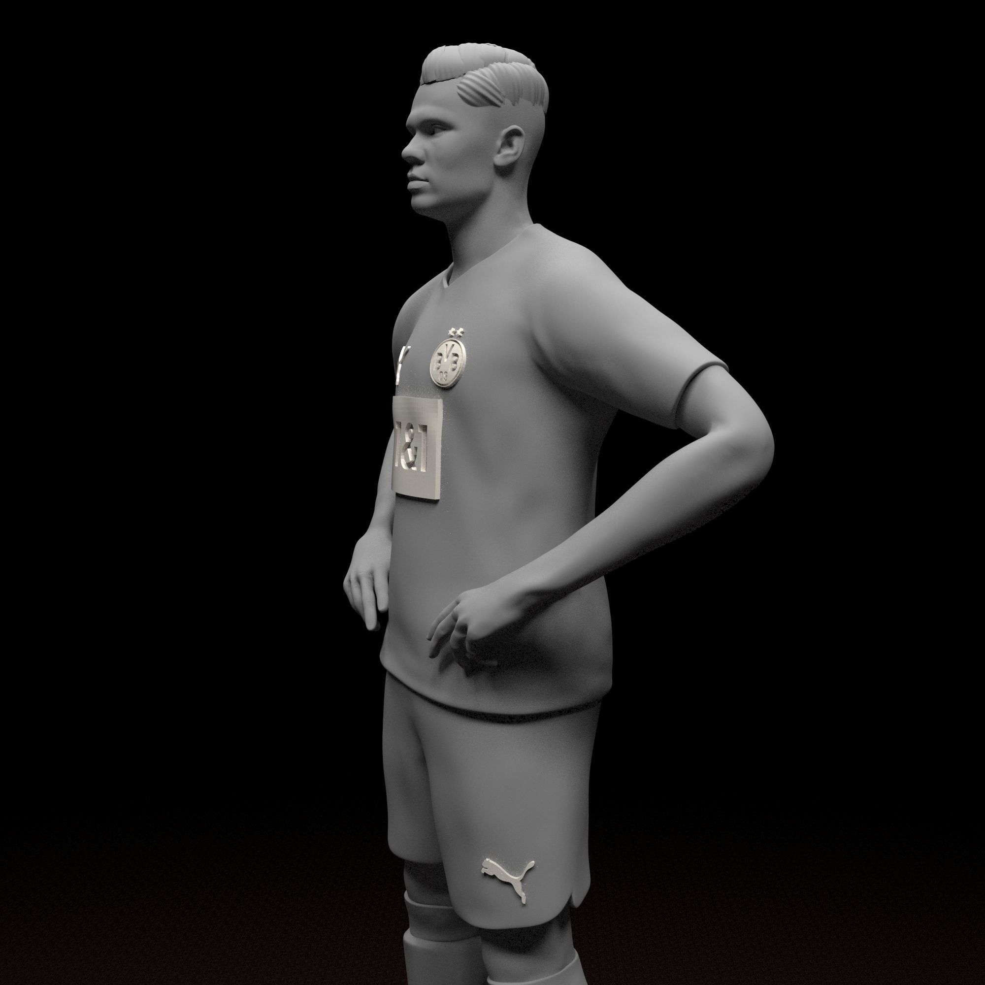 Erling Haaland Football Player STL files 3D print model 3D print model_16