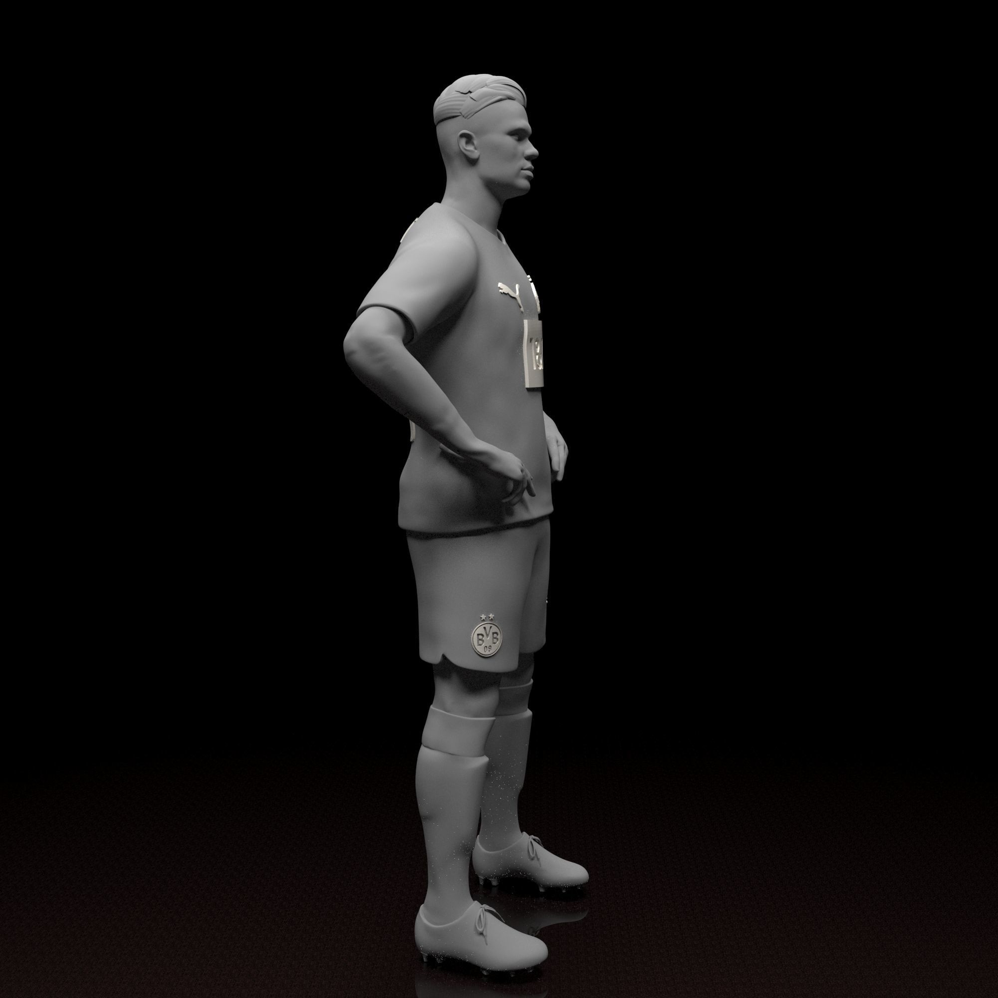 Erling Haaland Football Player STL files 3D print model 3D print model_4