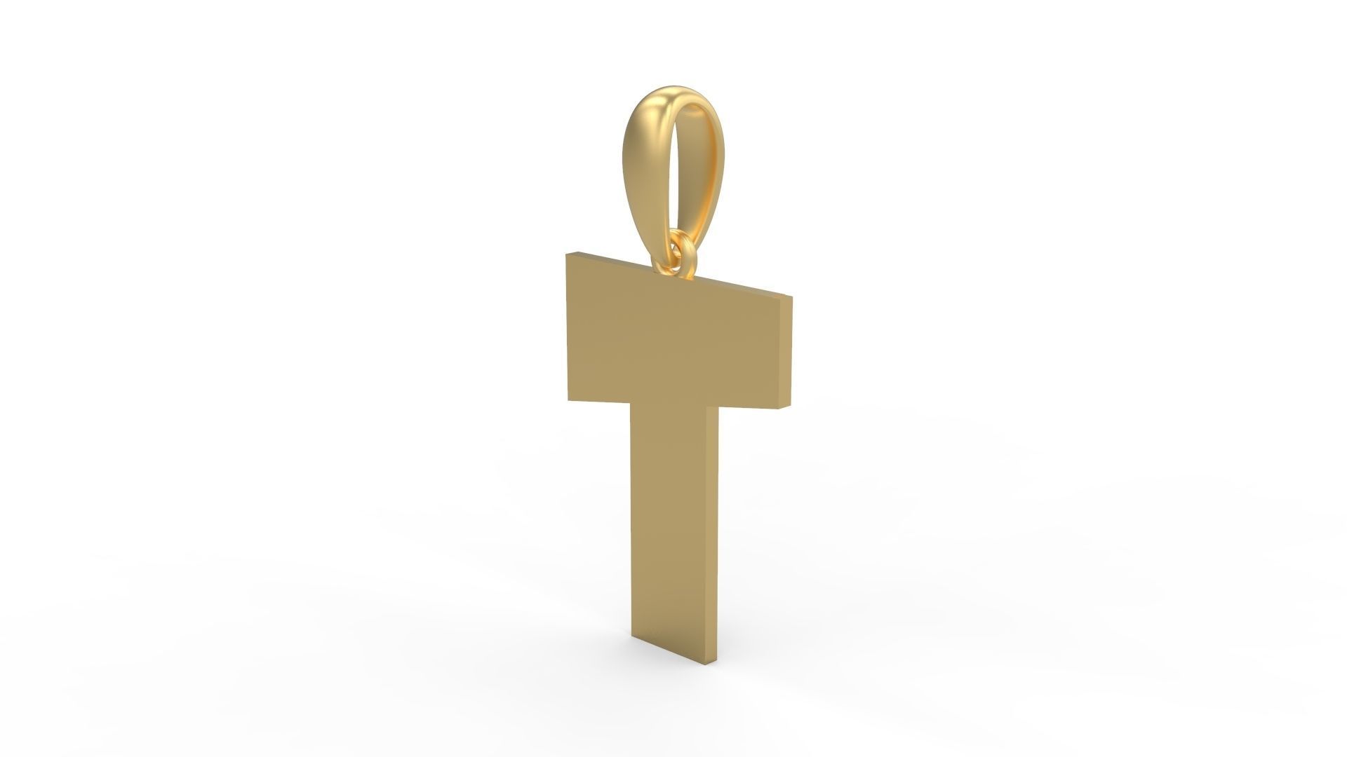 Initial Letters Pendant Boldhead T 3D print model_1