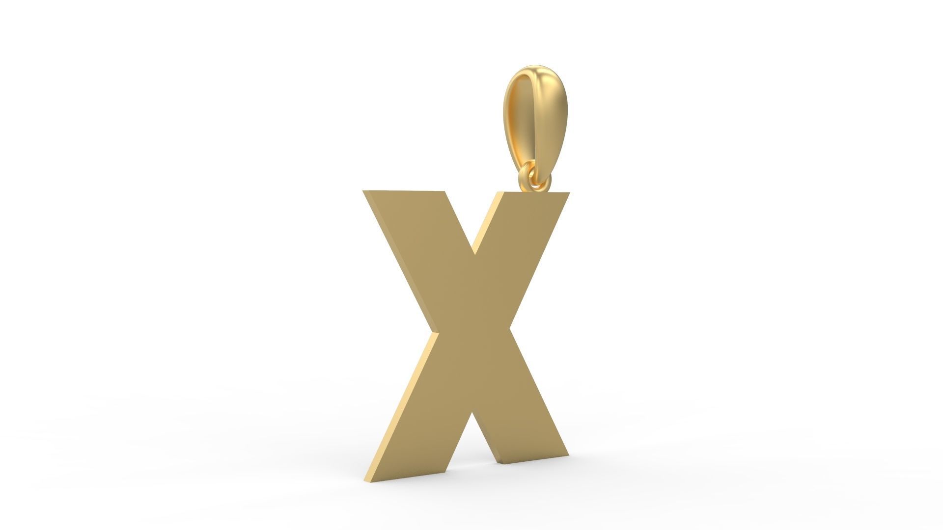 Initial Letters Pendant Boldhead X 3D print model_3