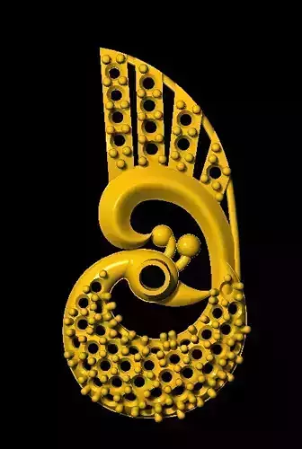 Sidepiece golden letter s 3D print model