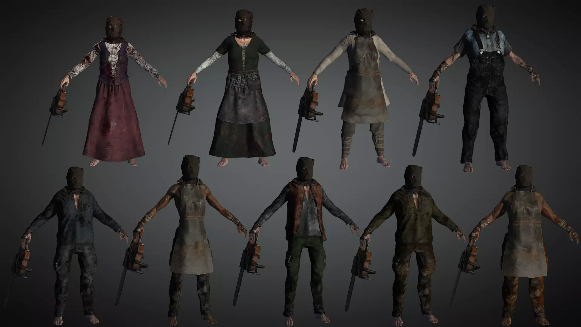 AAA  Chainsaw Enemy Pack Low-poly 3D model_0