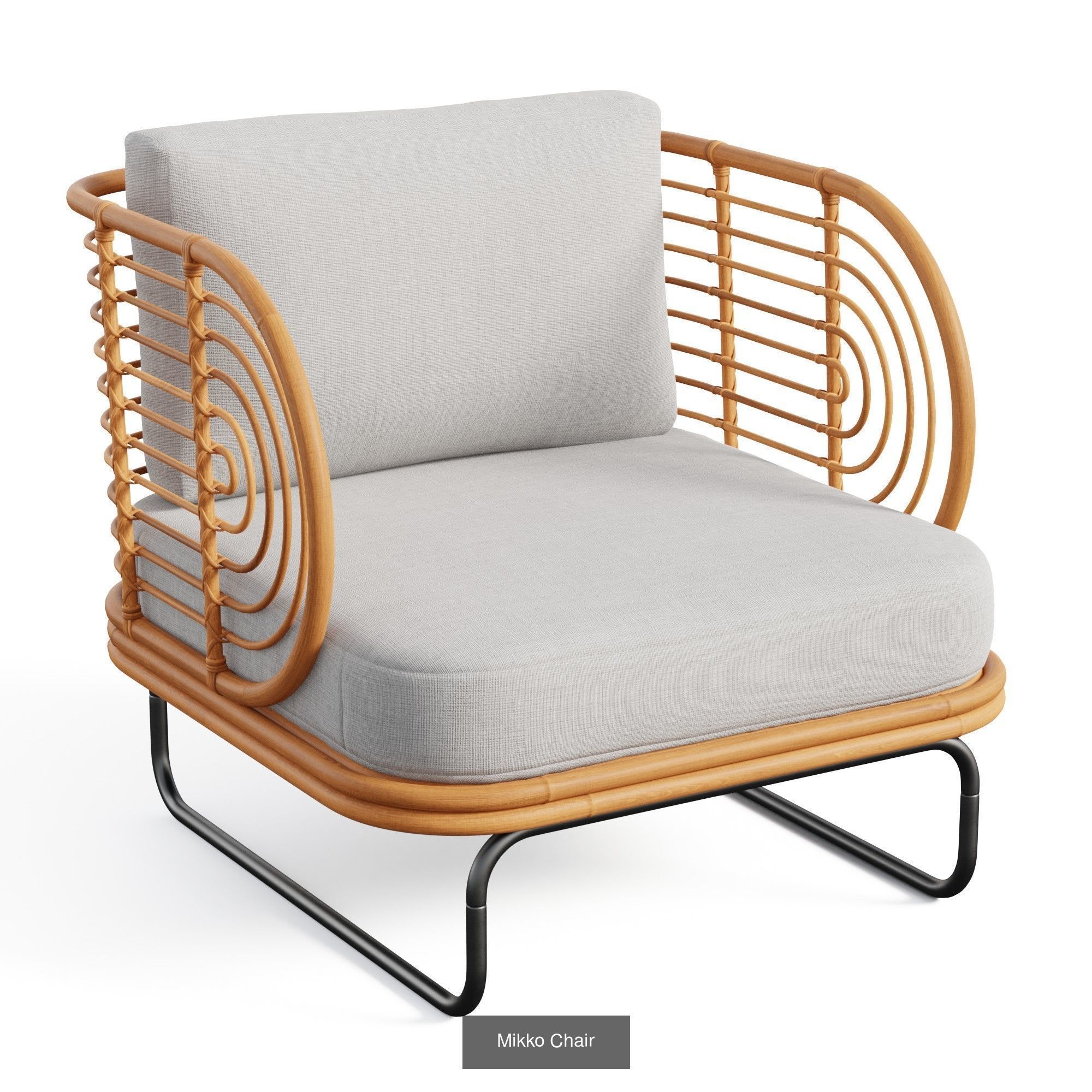 Set of rattan products 3D Model Collection_11
