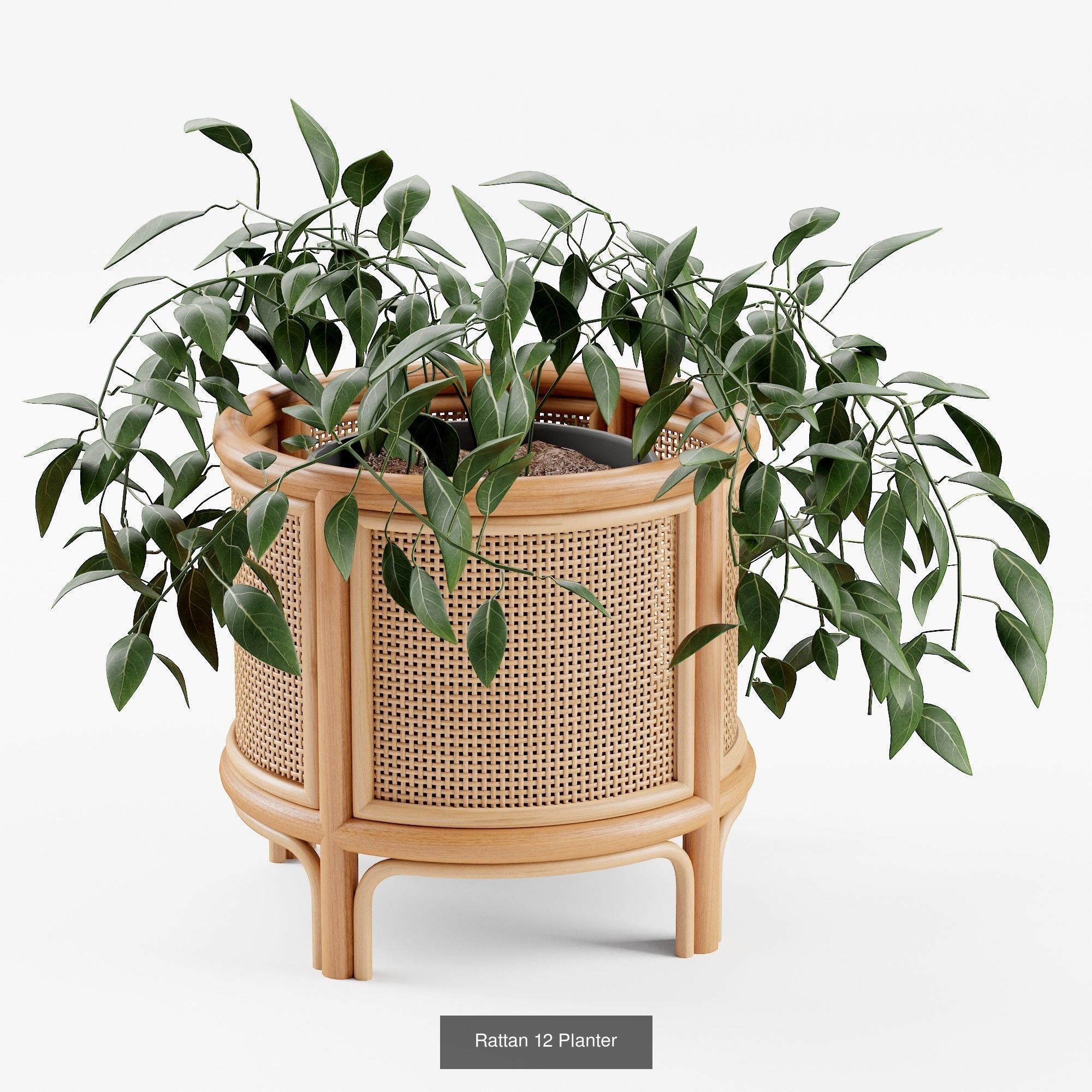 Set of rattan products 3D Model Collection_2