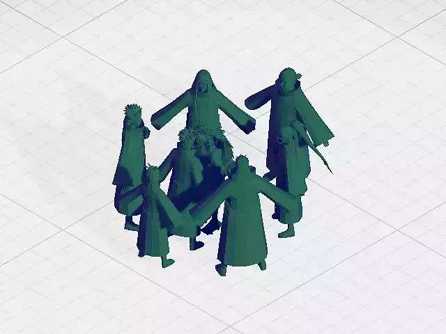 jiraiya e path e sua equipe  naruto  3D print model