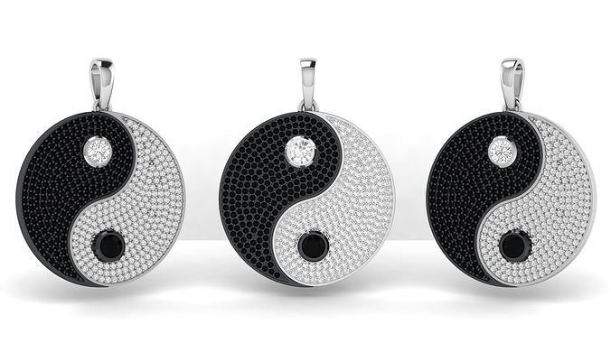 Ying Yang Diamond Hiphop Pendant  3D print model