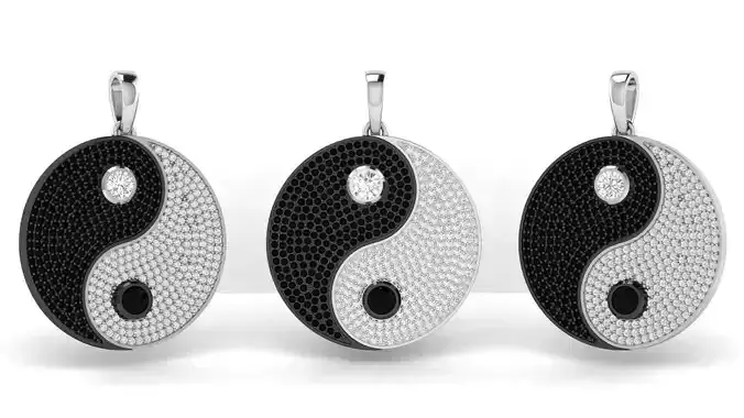 Ying Yang Diamond Hiphop Pendant 