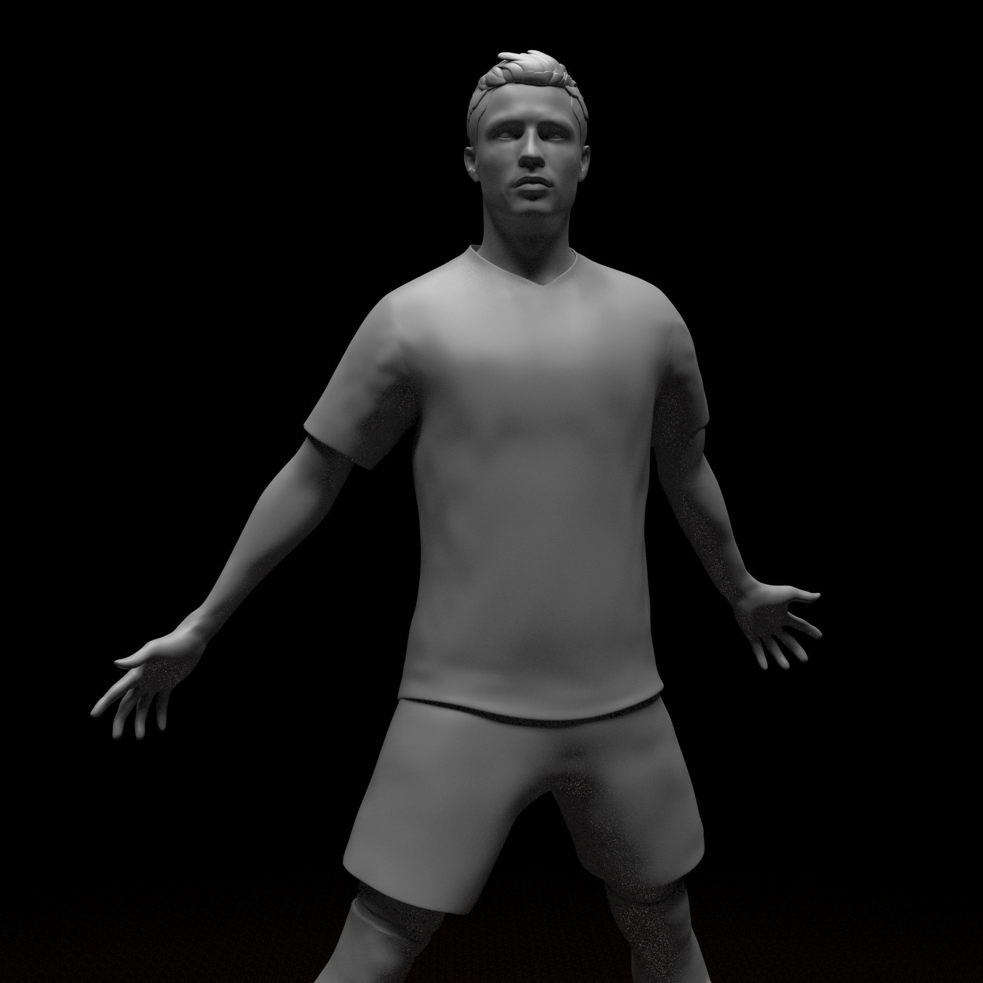 Cristiano Ronaldo Football Player STL files 3D print model 3D print model_7