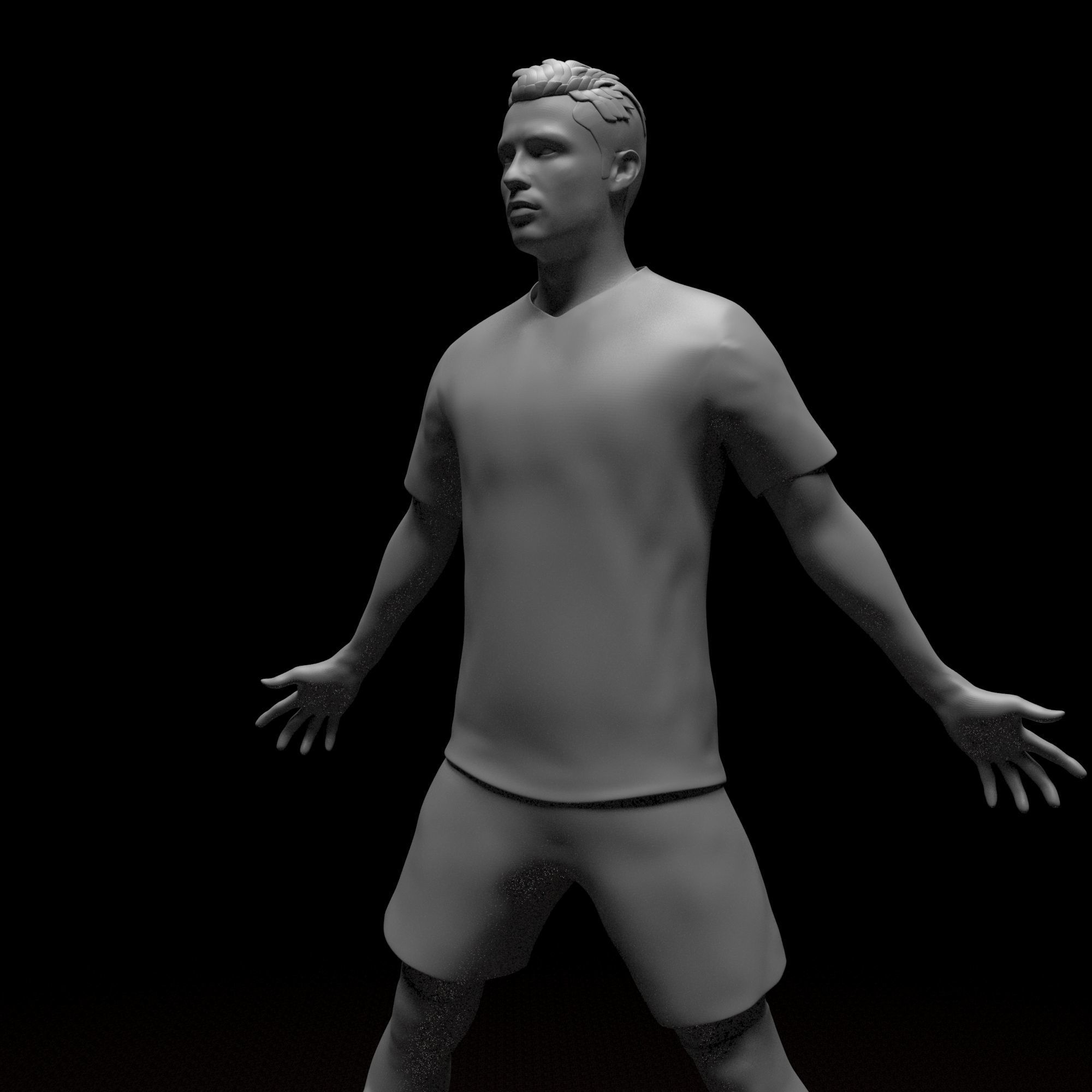 Cristiano Ronaldo Football Player STL files 3D print model 3D print model_5