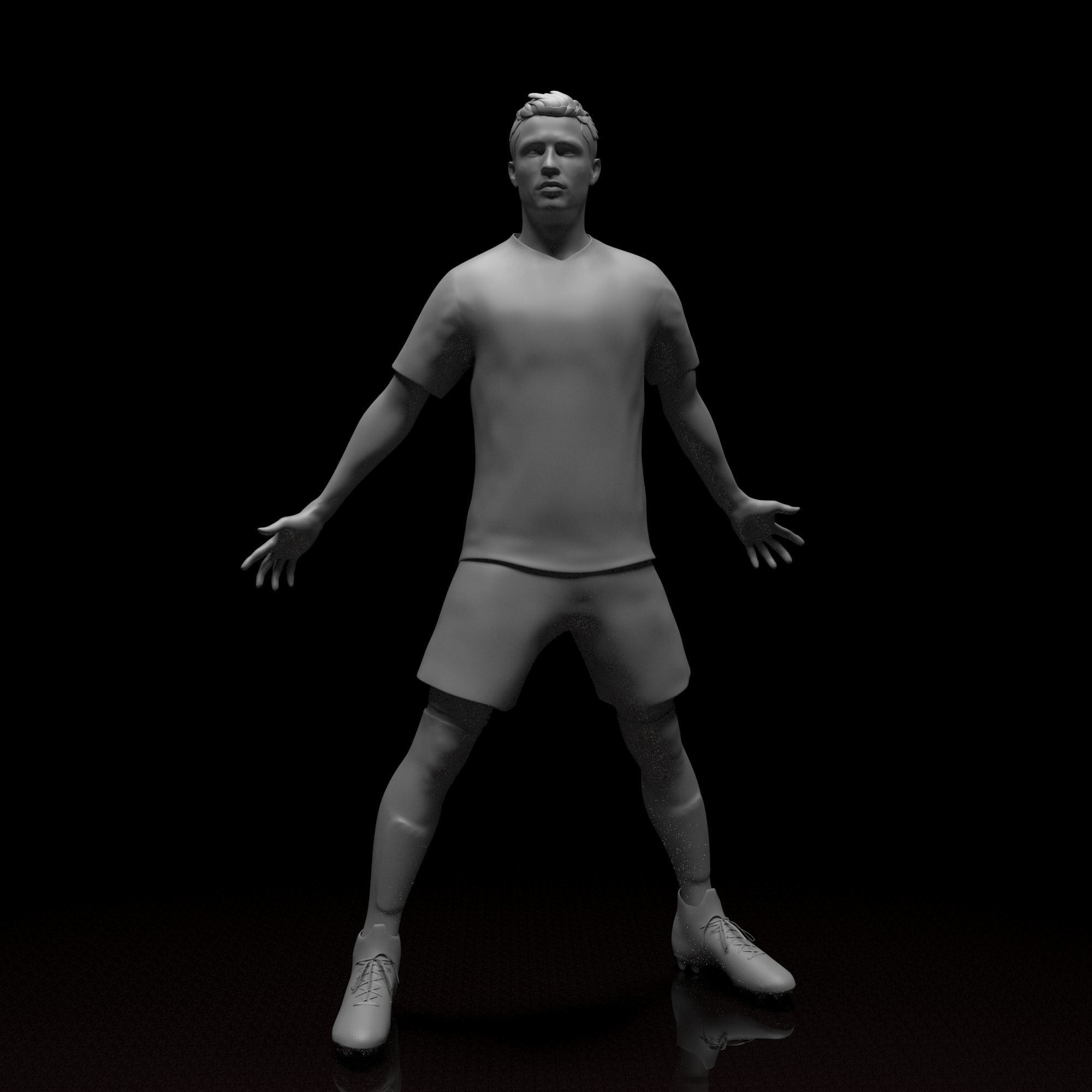 Cristiano Ronaldo Football Player STL files 3D print model 3D print model_11
