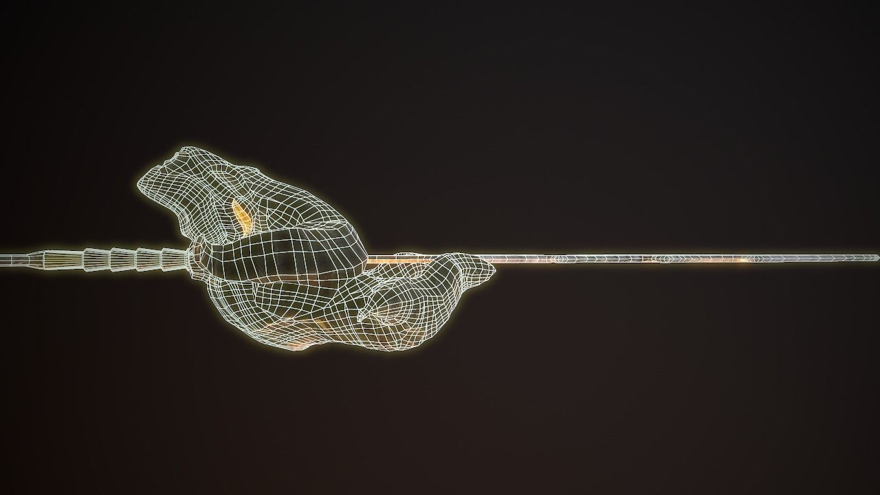 Stylized Sword Wearpon with deamon head PBR low-poly game ready Low-poly 3D model_5