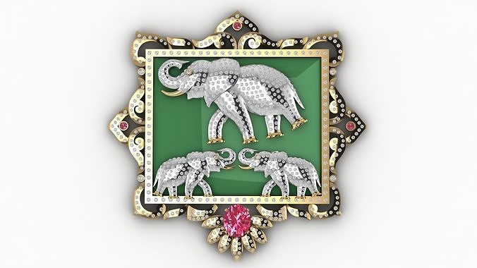 elephant pendant 3D print model