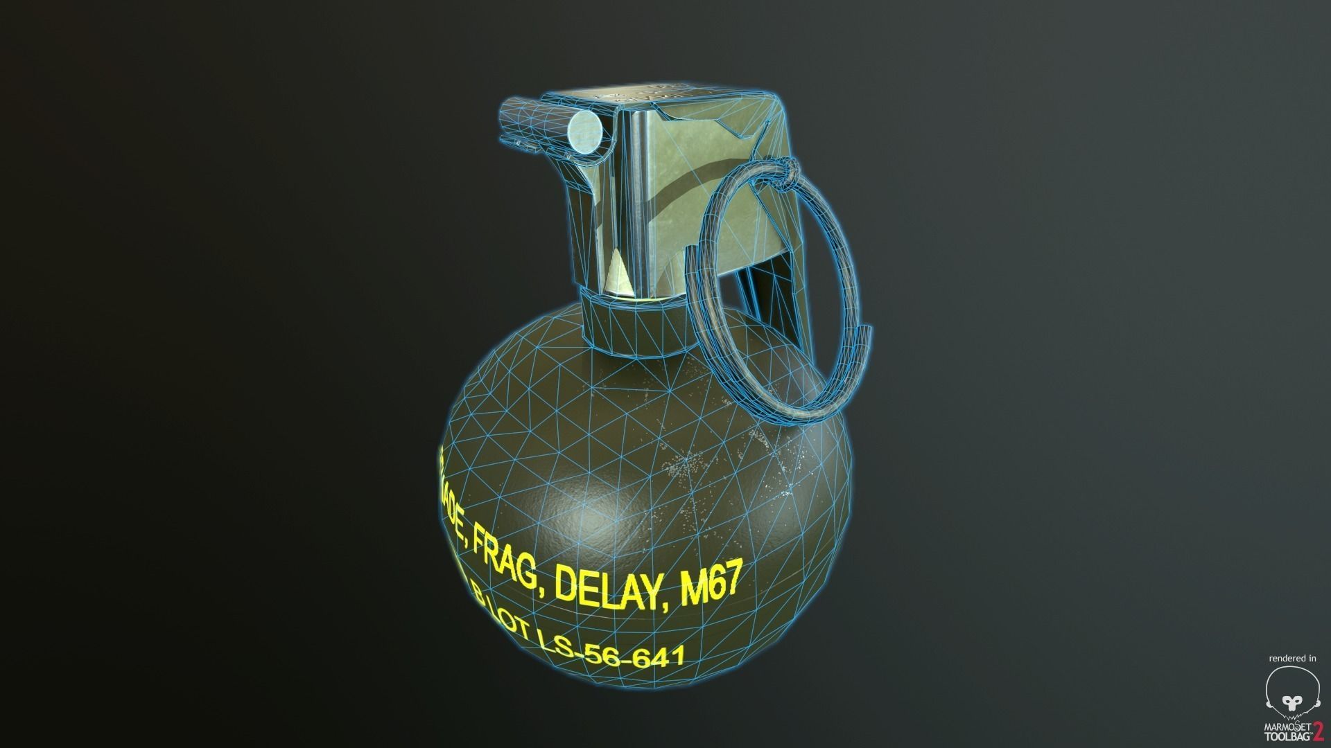 M-67 Hand Grenade Low-poly 3D model_4