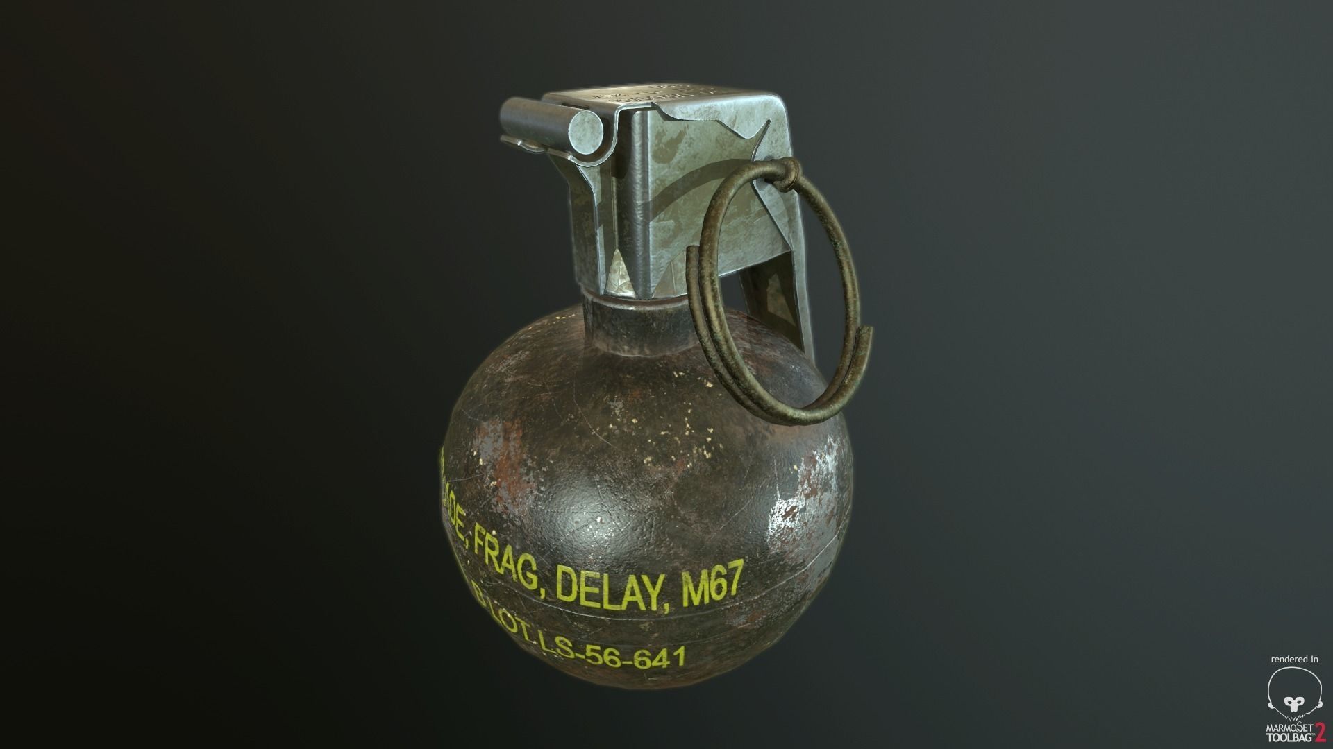 M-67 Hand Grenade Low-poly 3D model_2