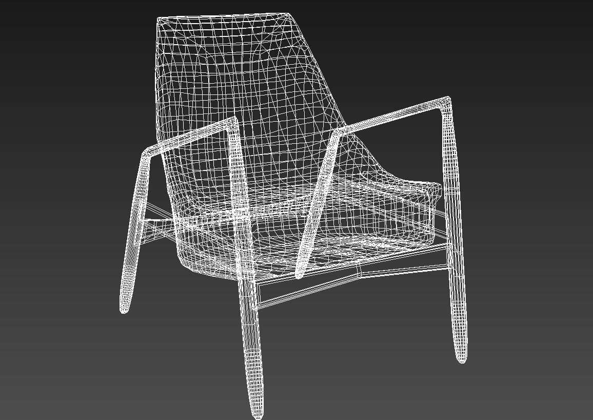 Black leather wooden armchair 3D model_12