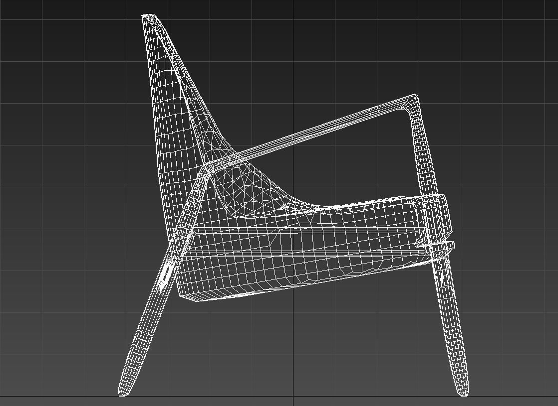 Black leather wooden armchair 3D model_14