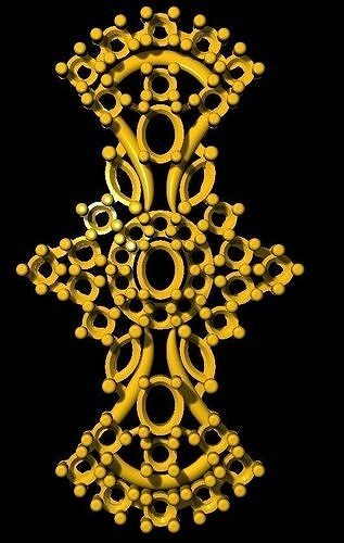 Sidepiece golden cross 3D print model