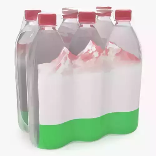 Mineral Water 1L Bottle Pack 3D model
