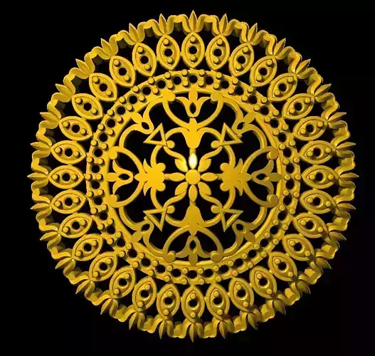 Sidepiece ornate gold circular design