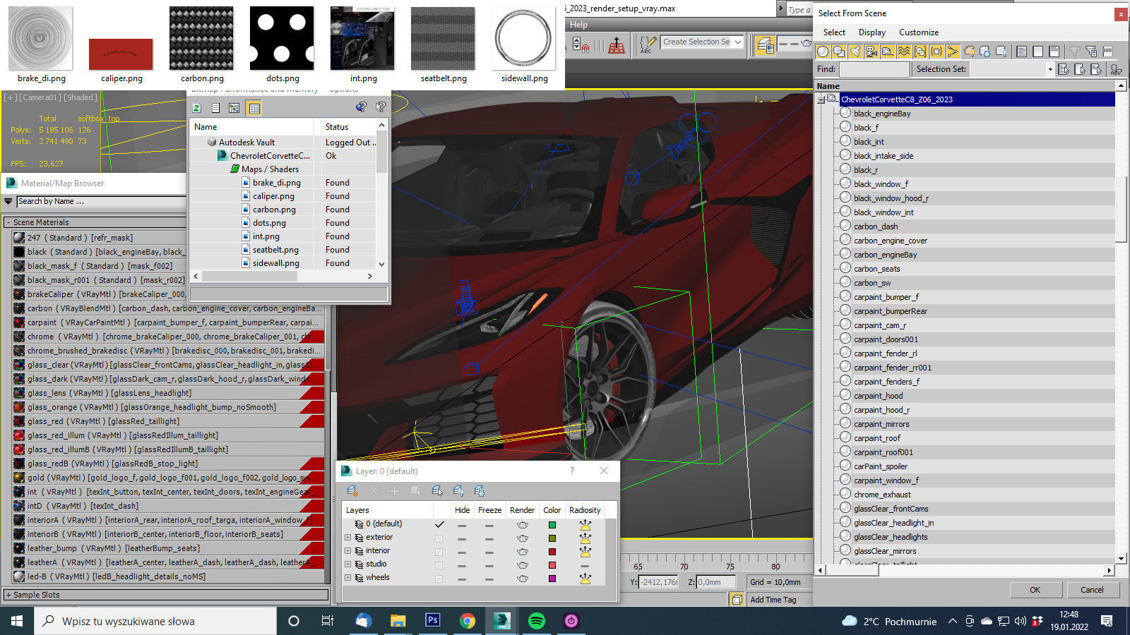 Corvette 2023 Z06 C8 and Z06 Z07 performance package 3D model_49