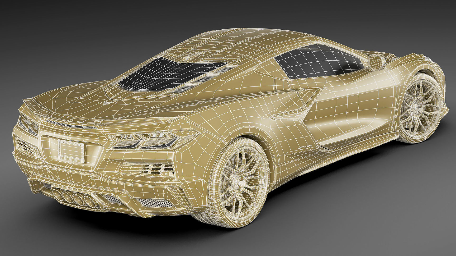 Corvette 2023 Z06 C8 and Z06 Z07 performance package 3D model_45