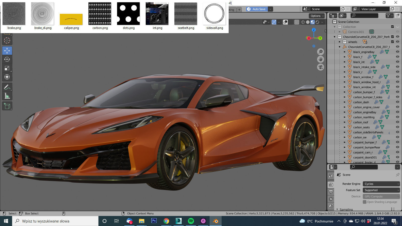 Corvette 2023 Z06 C8 and Z06 Z07 performance package 3D model_51