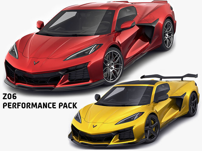 Corvette 2023 Z06 C8 and Z06 Z07 performance package 3D model