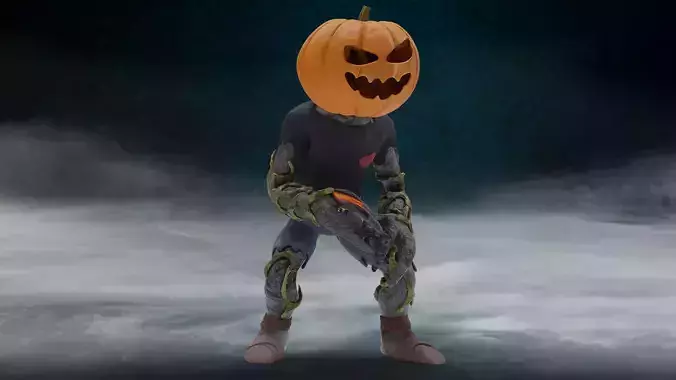 Pumpkin Head Low-poly 3D model