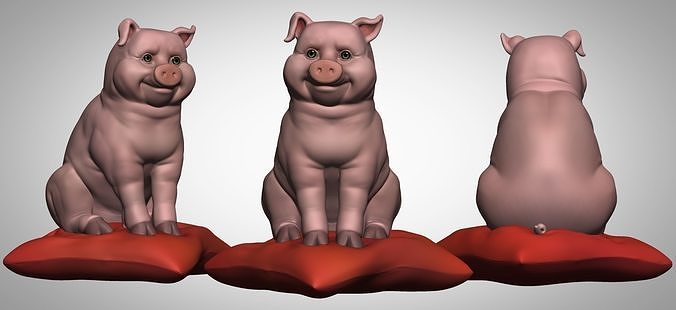 Hi-Poly pig model 3D print model