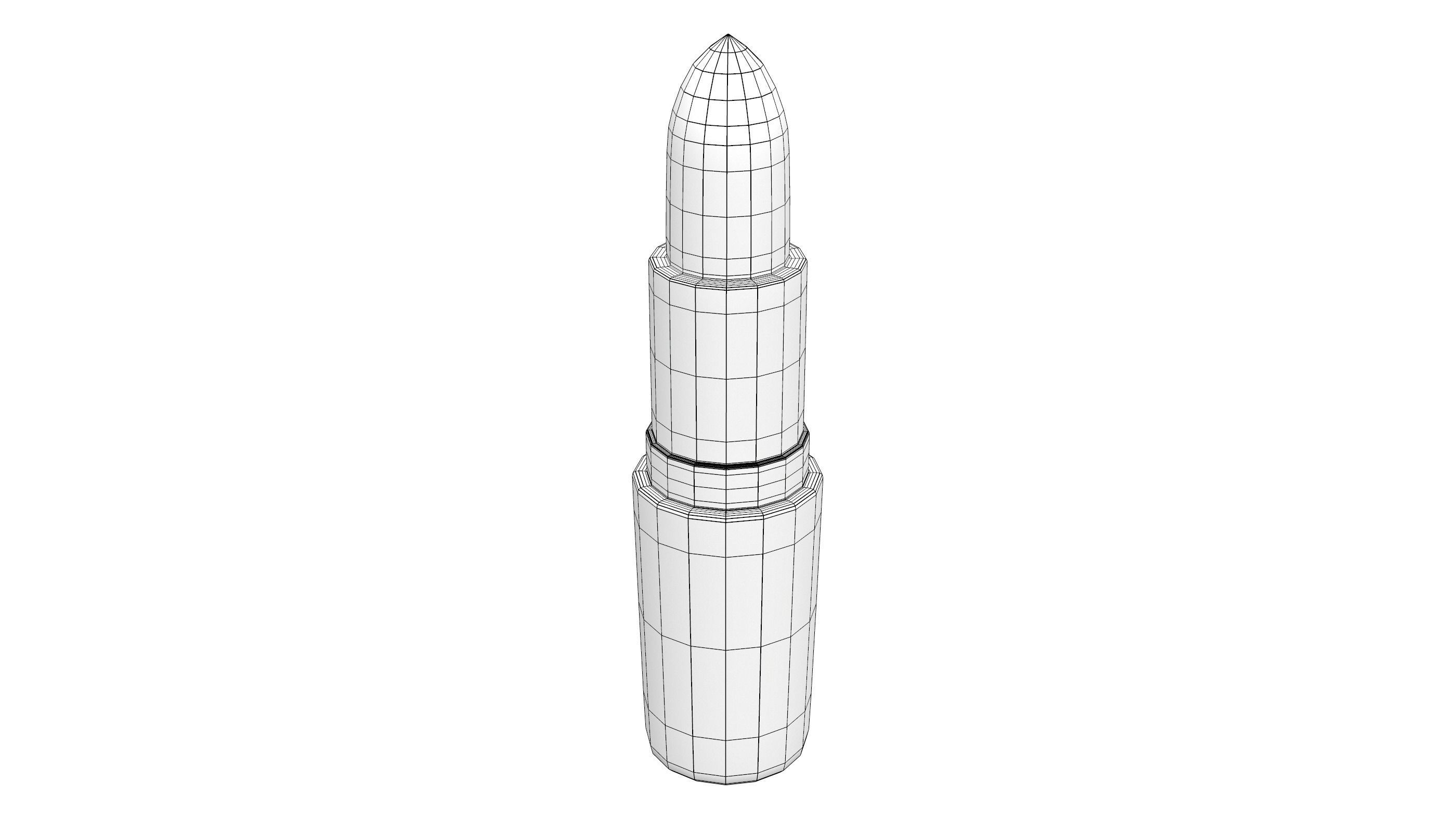 Red Lipstick Low-poly 3D model_2