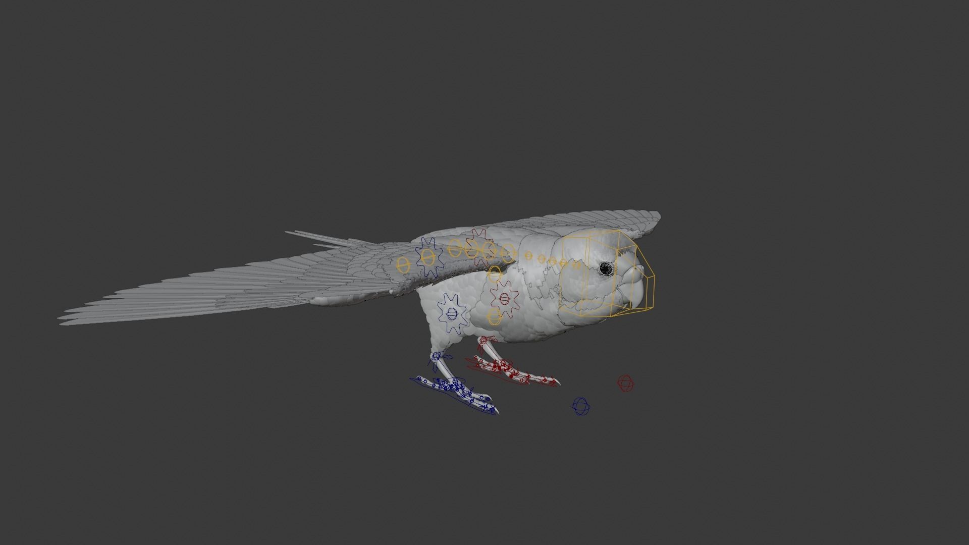 Budgerigar Rigged VFX Grace 3D model_7
