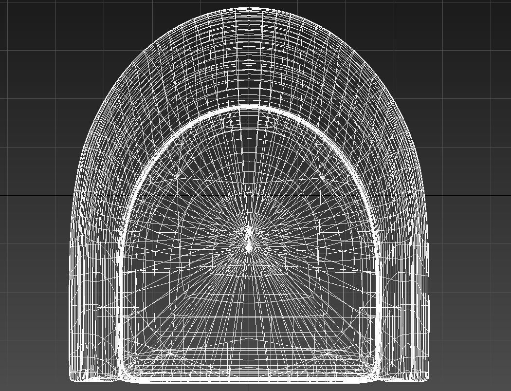 Rounded padded armchair wooden legs 3D model_15