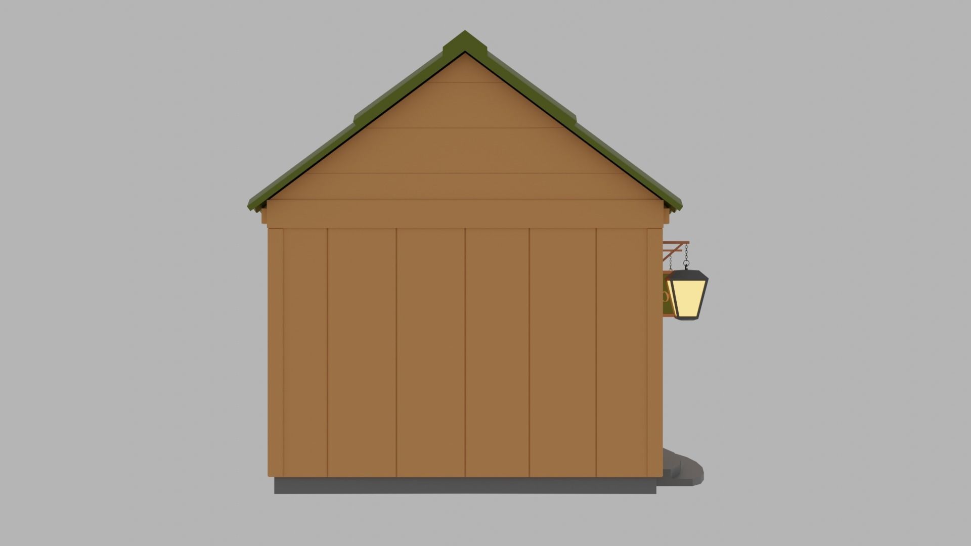 Shop - Lowpoly wooden house with roof Low-poly 3D model_7