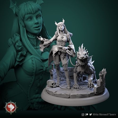 Tanna the Young sister vampire 32mm 75mm pre-supported 3D print model