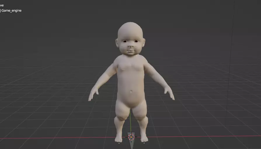 little creepy babby Free low-poly 3D model
