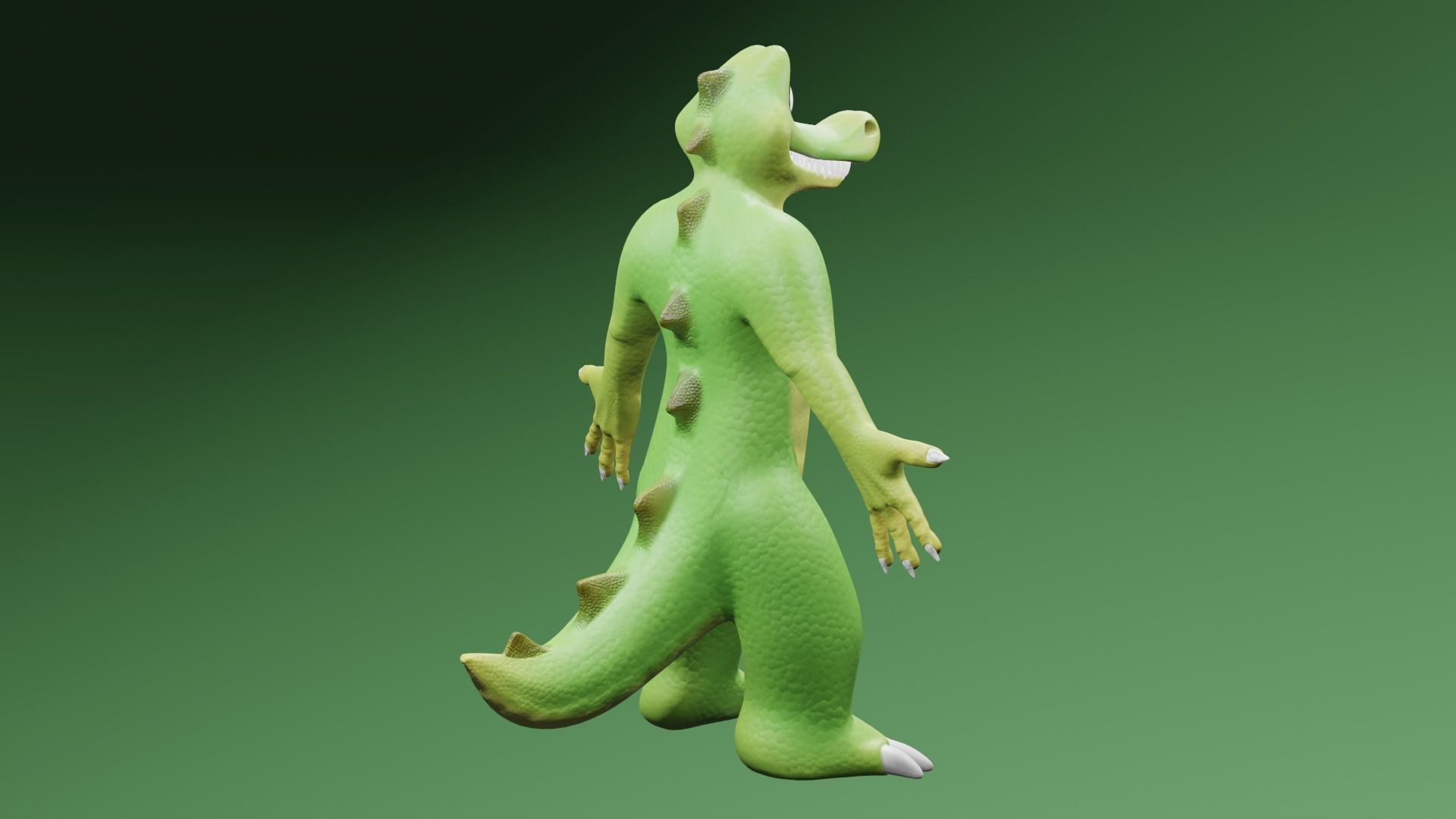 Little Croco Low-poly 3D model_4