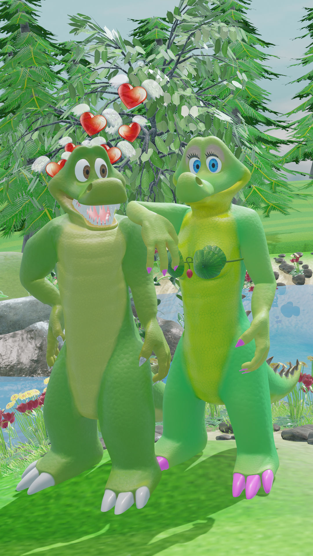 Little Croco Low-poly 3D model_1