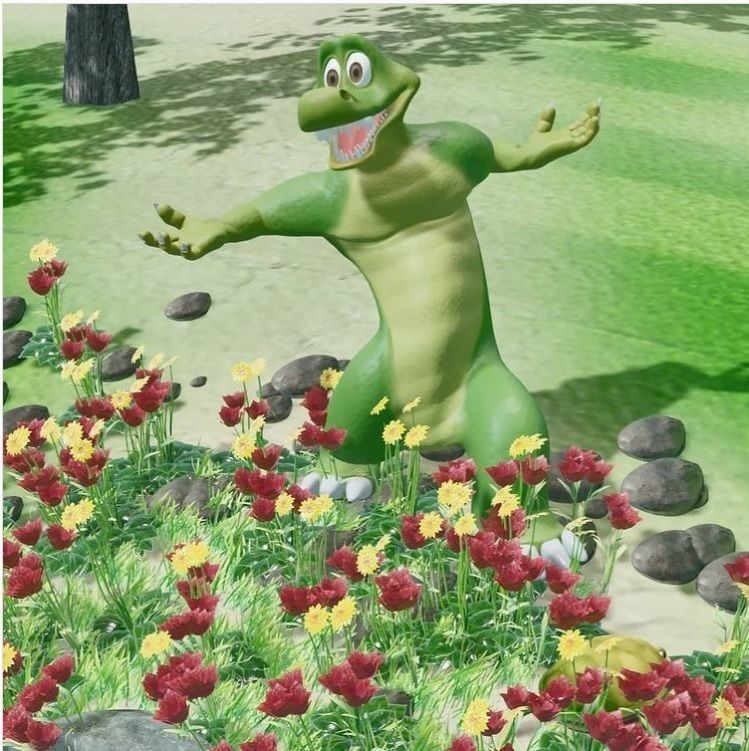 Little Croco Low-poly 3D model_2