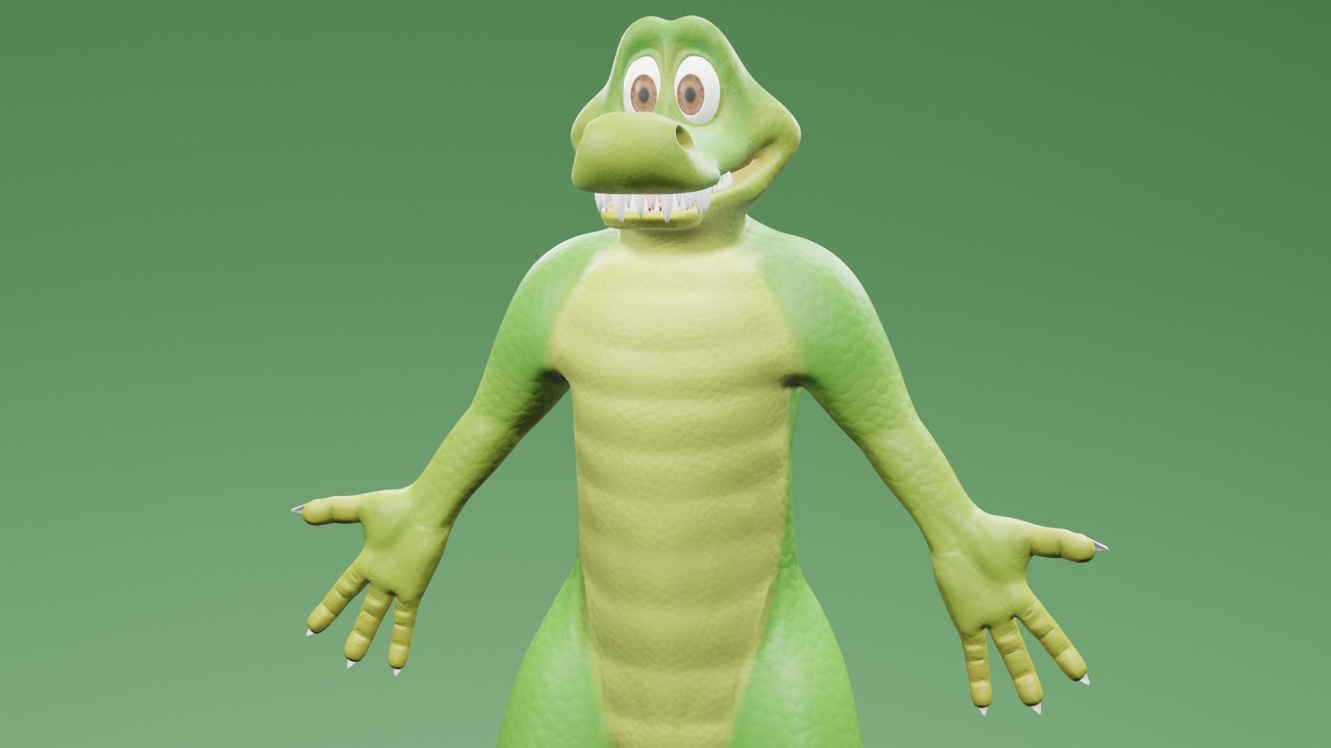 Little Croco Low-poly 3D model_7