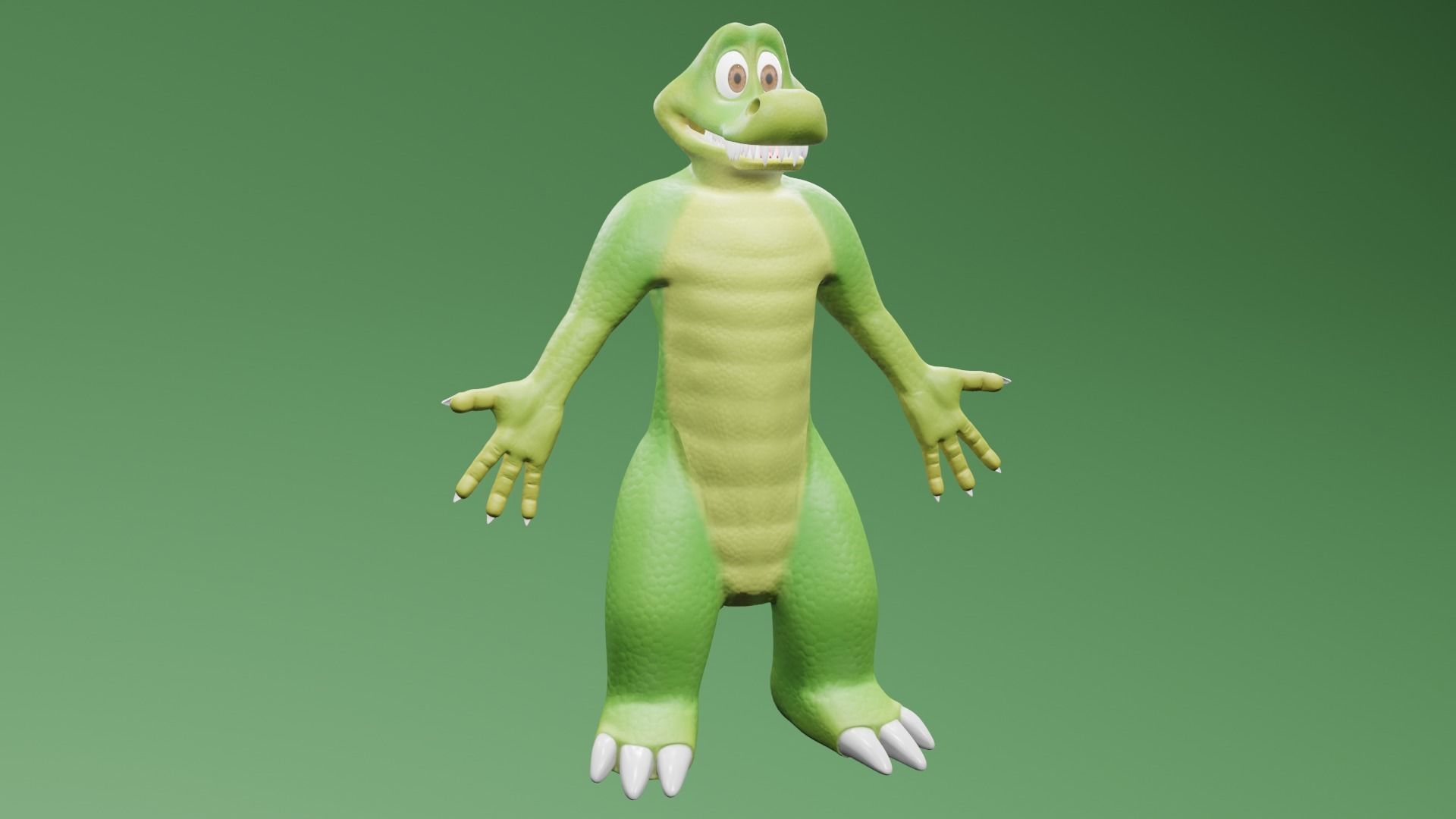 Little Croco Low-poly 3D model_3