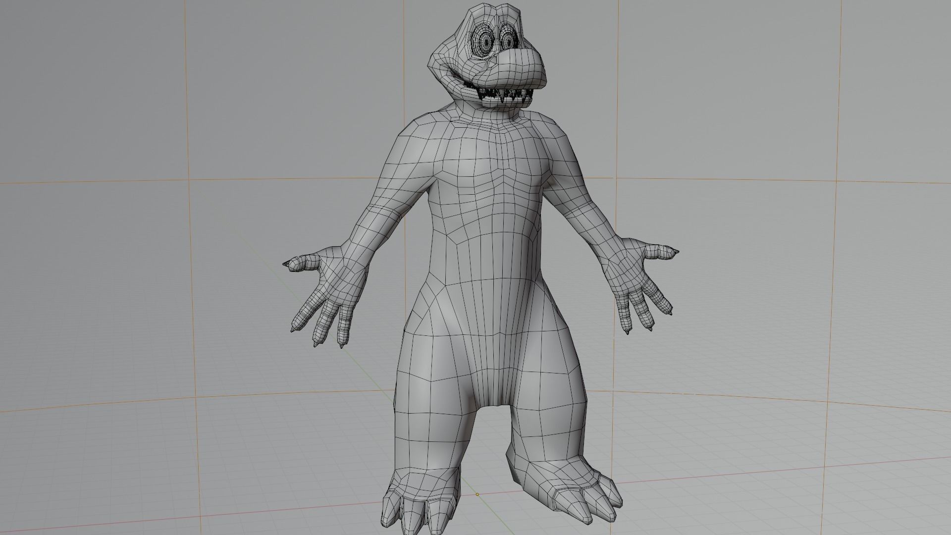 Little Croco Low-poly 3D model_13