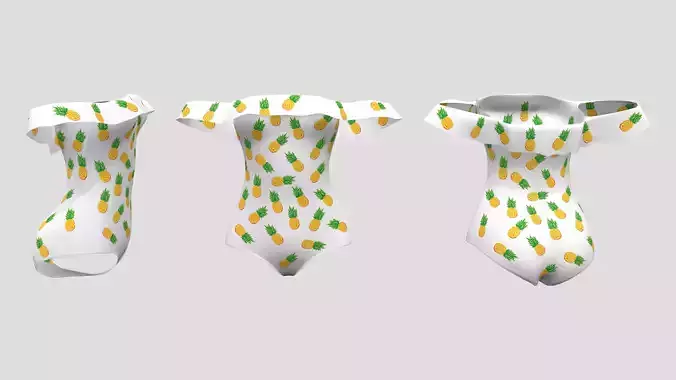 Off Shoulder Bikini With Chest Frills