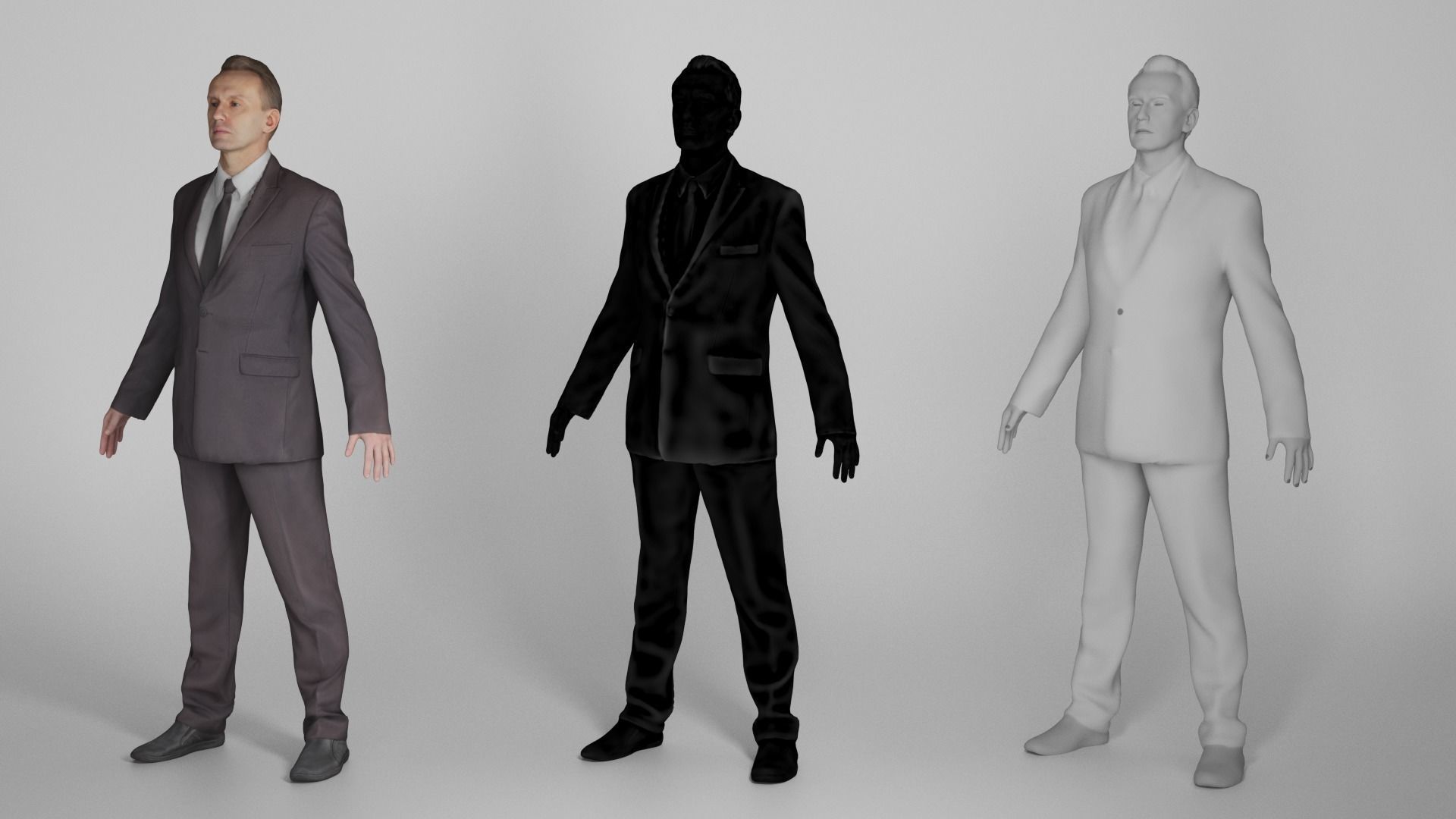 Man in suit ready for animation 354 Low-poly 3D model_4
