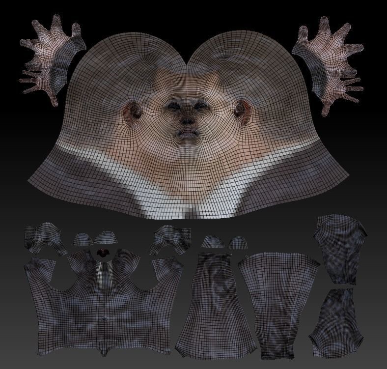 Man in suit ready for animation 354 Low-poly 3D model_7