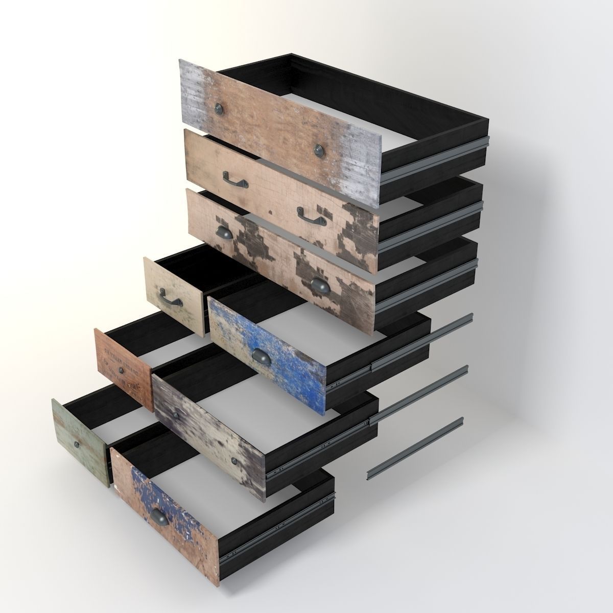 Retro Cupboard 6 3D model_8