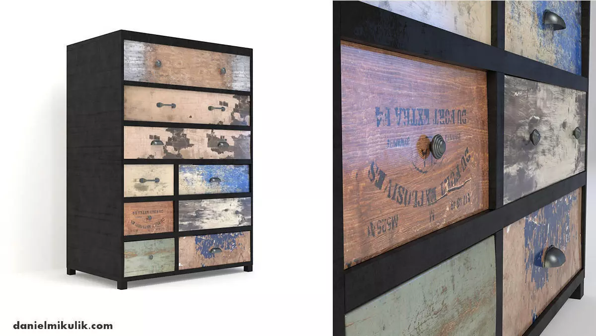 Retro Cupboard 6 3D model_0