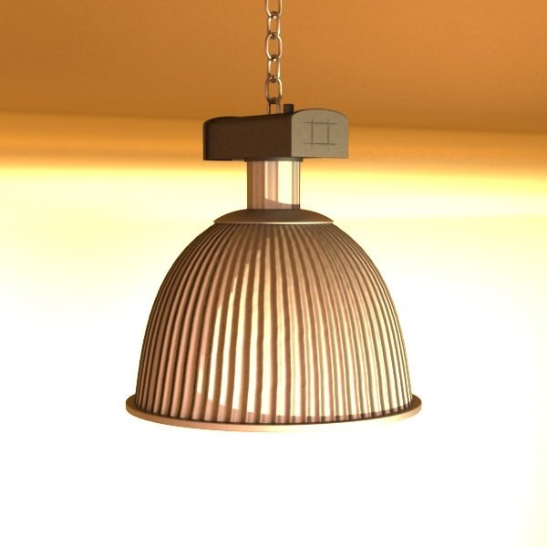 Industrial Light Fixture 3D model_3