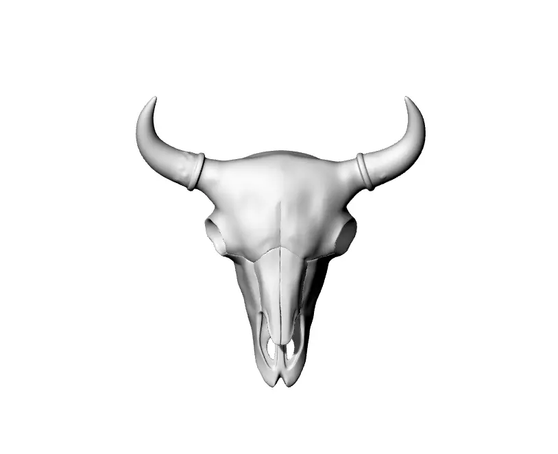 Bison Bull Skull 3D model_0