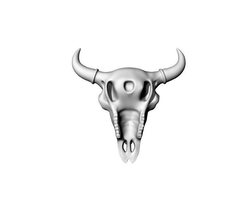 Bison Bull Skull 3D model_3