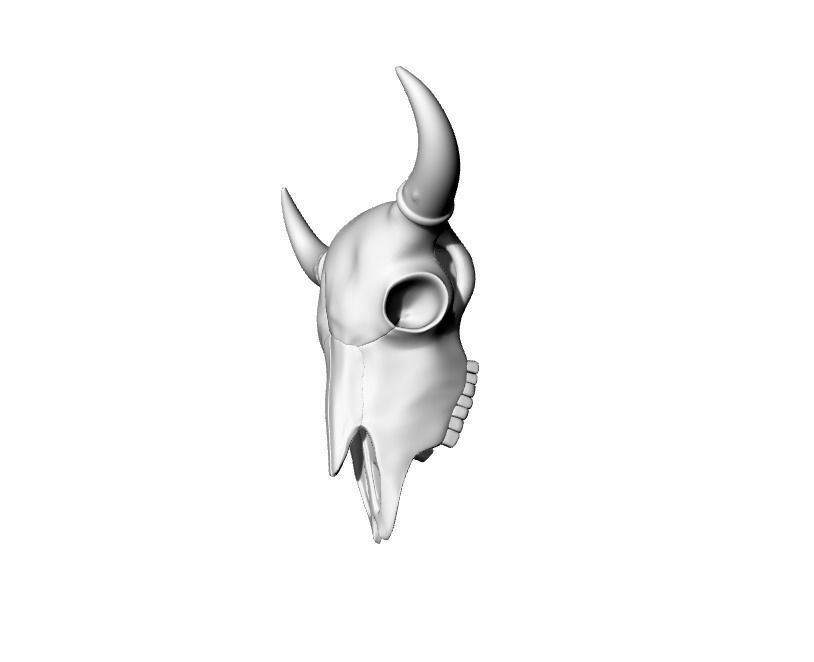 Bison Bull Skull 3D model_2